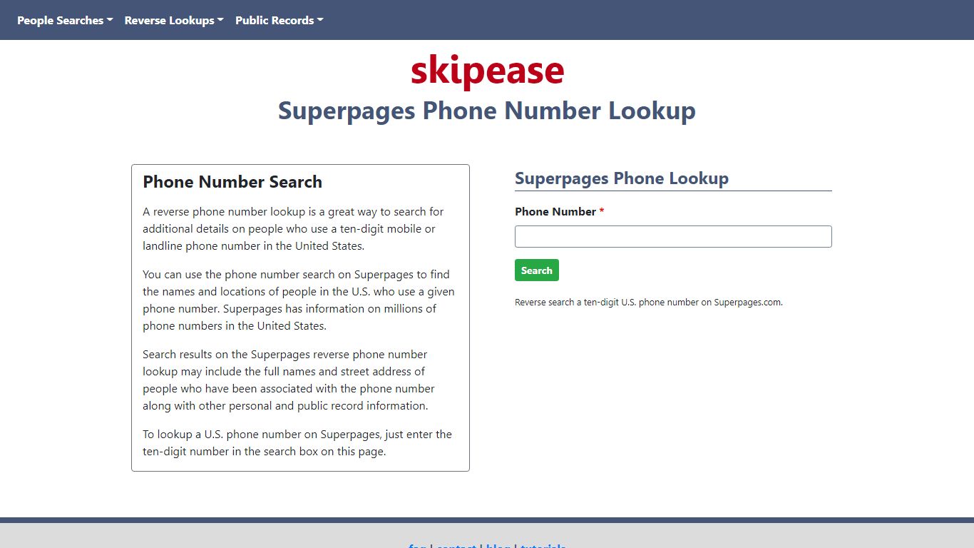Superpages - Reverse Phone Number Lookup | Skipease